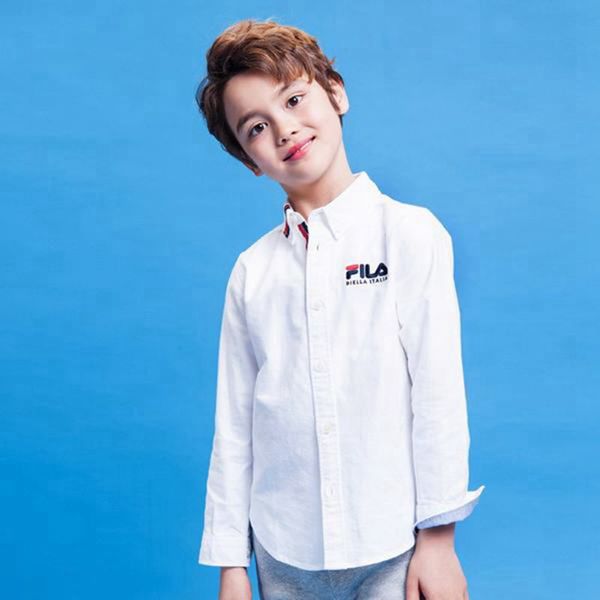 Fila Oxford L/S Boy's Shirts - White,NZ 642-24913